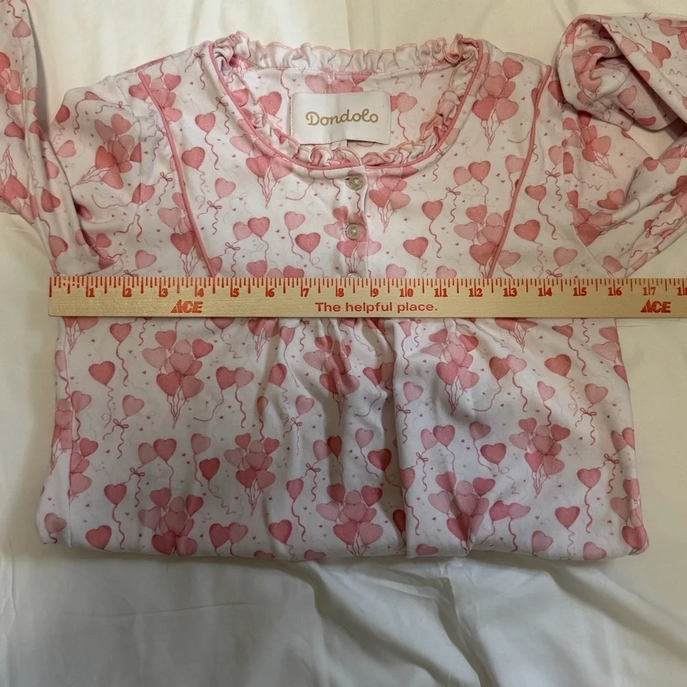 Dondolo Women’s Pink Heart Balloon Pajama Set Size S Valentine Collection Lounge - Picture 11 of 11